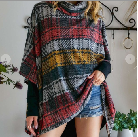 BLOCK MULTI COLOR PONCHO