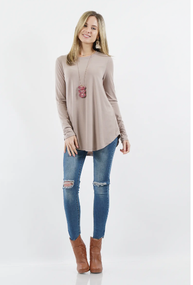 Round Neck Round Hem Top