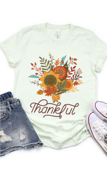 Vintage Thankful Floral Graphic Tee